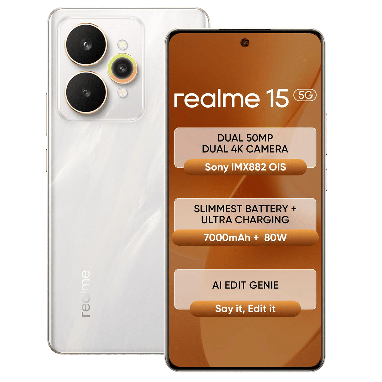 Buy realme 15 5G (8GB RAM, 128GB, Flowing Silver) Online - Croma